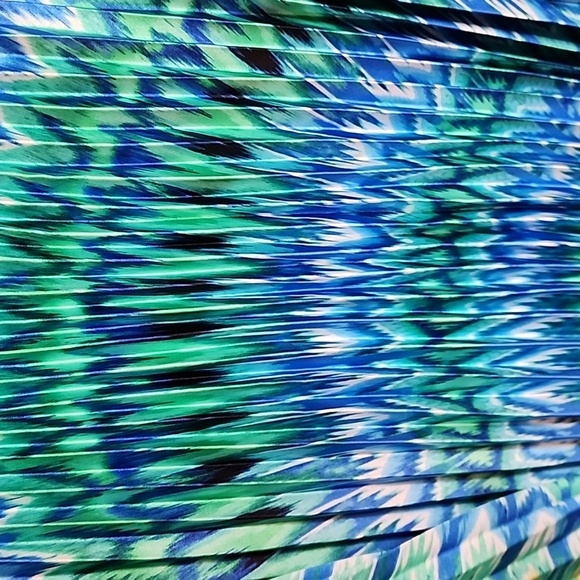 Stunning Chico’s Full length Skirt Blue Green sz 3 - Picture 2 of 7